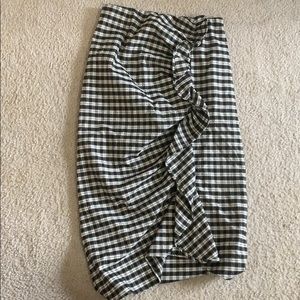 Gingham pencil skirt